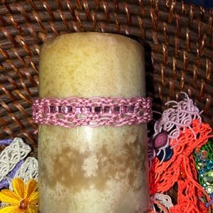 Candle decor lace wreath adjustable crystal NEW